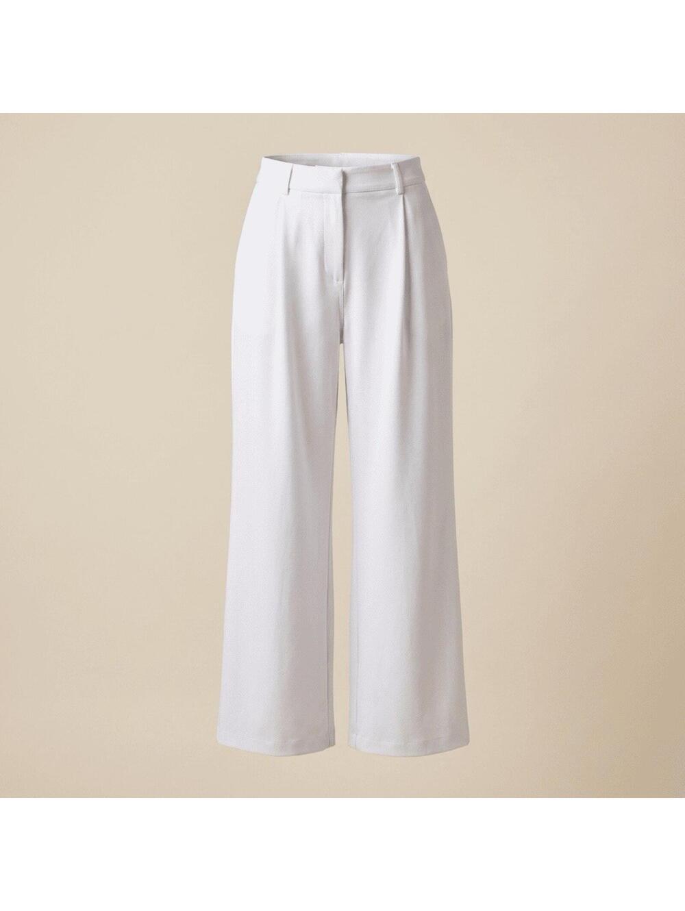 NWOT Halara White Wide Leg Relaxed Fit Pants Size XL High Rise Pockets